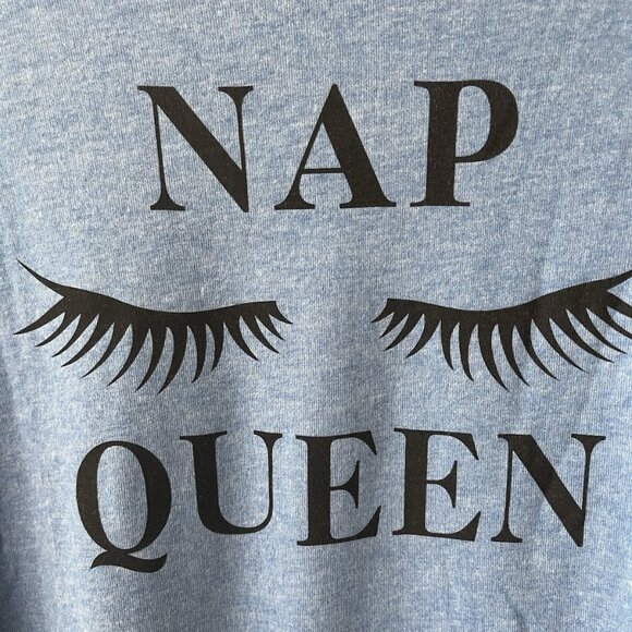 Haute Edition Nap Queen Lounging Blue Thin Sweatshirt XL Cotton Blend Casual - Picture 3 of 5